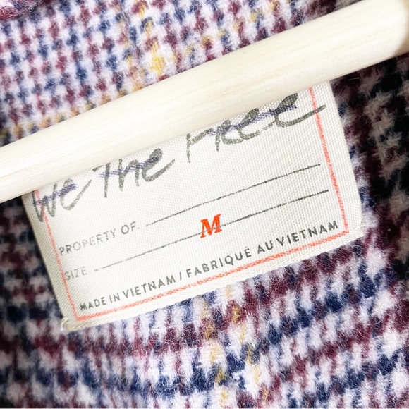 NEW Free People Menswear Hailey Wool Checkered Plaid Duster Coat M - Picture 14 of 16